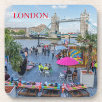 London Tower Bridge dans les dessous de verre d'ét