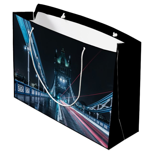 London Tower Bridge Große Geschenktüte (Rückseite Schrägansicht)