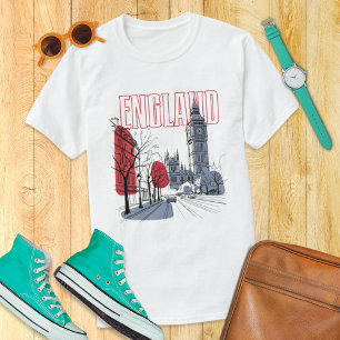 London Tower Bridge Skizze UK Reise Souvenir T-Shirt