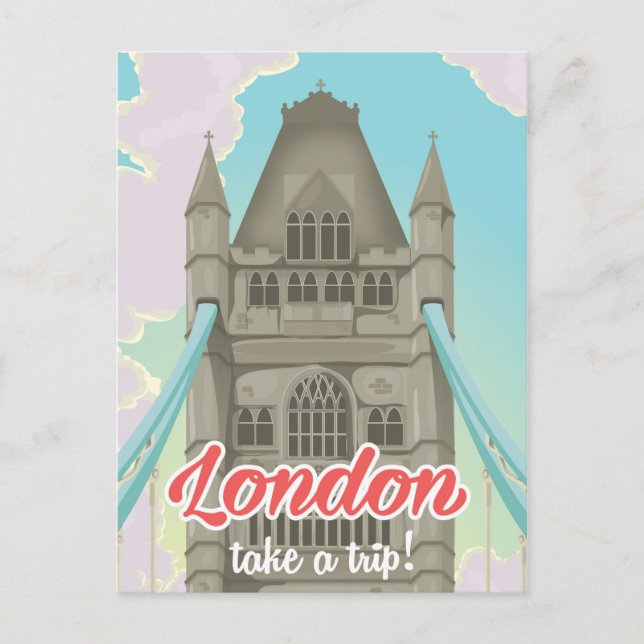 London Tower Bridge Travel Poster Postkarte (Vorderseite)