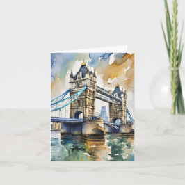 London Tower Bridge Watercolor Stationery Karte