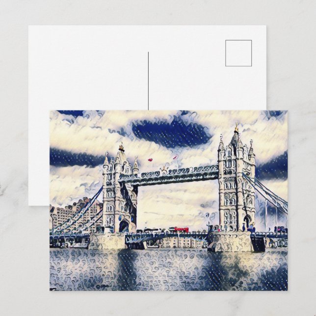 London Travel Vacation Watercolor Art Postkarte (Vorne/Hinten)
