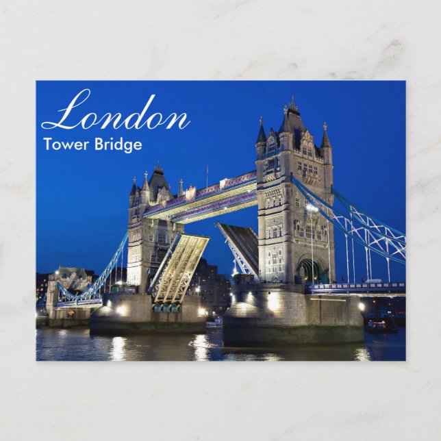 London - Turm-Brücke an der Nachtpostkarte Postkarte (Vorderseite)