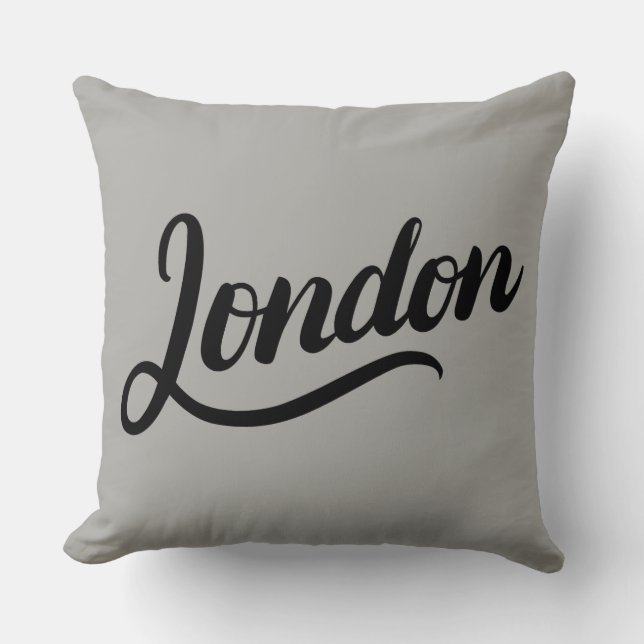 London Typografie Throw Pillow Kissen (Vorderseite)