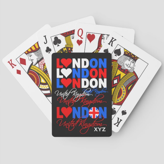London UK Custom Monogram Spielkarten (Rückseite)