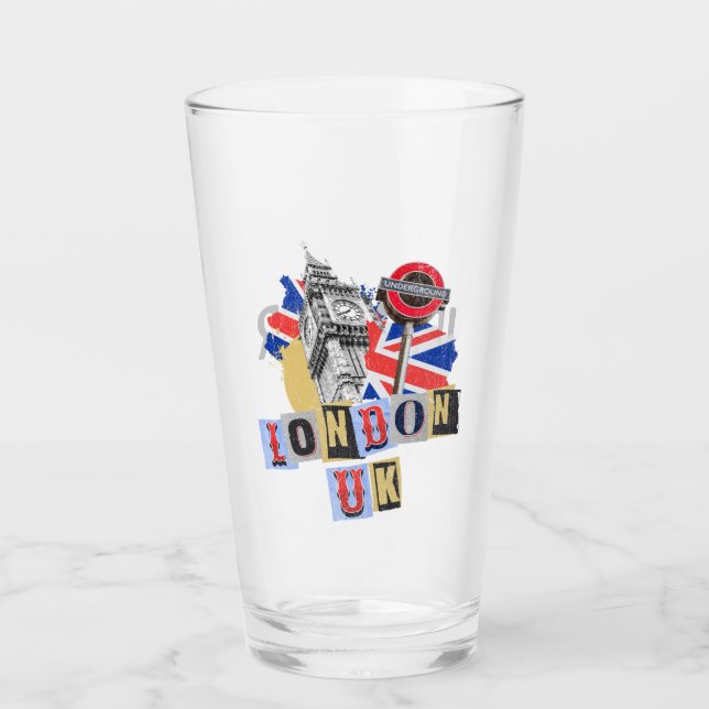 London UK Retrodesign Glas (Vorderseite)