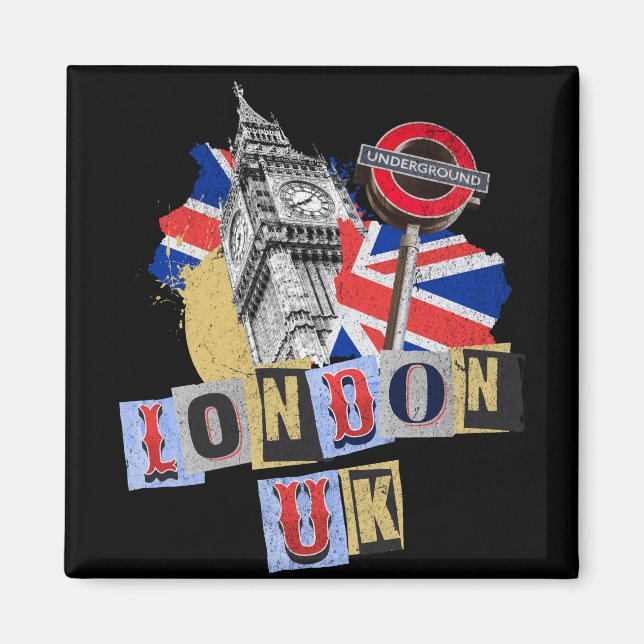 London UK Retrodesign Magnet (Vorne)