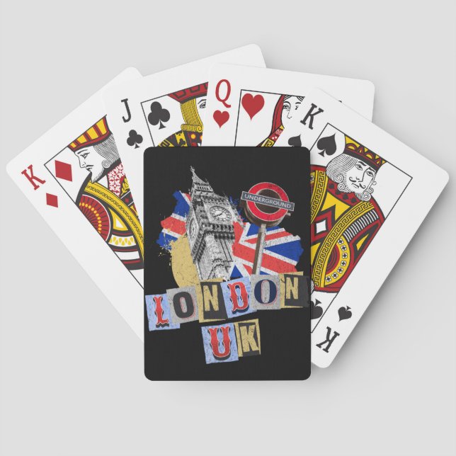 London UK Retrodesign Spielkarten (Rückseite)