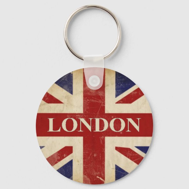 London - Union Jack - I Liebe London Schlüsselanhänger (Vorderseite)