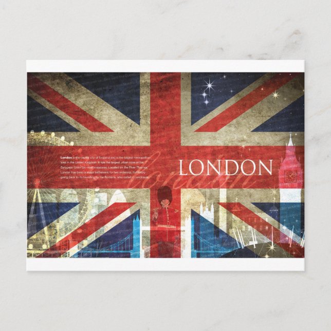 London Union Jack Postkarte (Vorderseite)