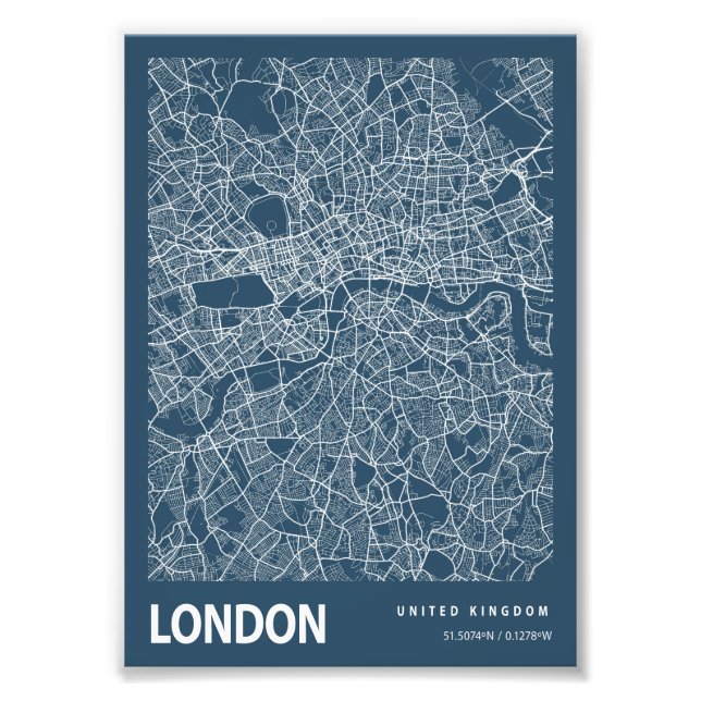 London - Vereinigtes Königreich - Blueprint City M Fotodruck (Vorne)