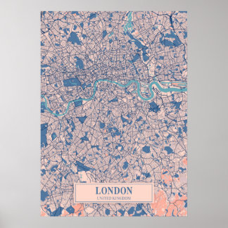 London - Vereinigtes Königreich Breezy City Map Poster