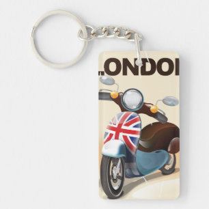 London Vintag Scooter Gewerkschaft Jack Reiseplaka Schlüsselanhänger