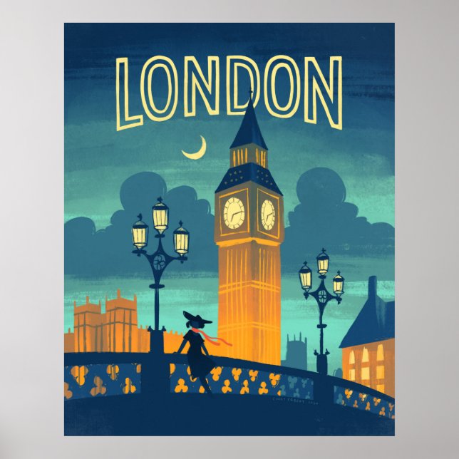 London Vintag Style Travel Poster (Vorne)