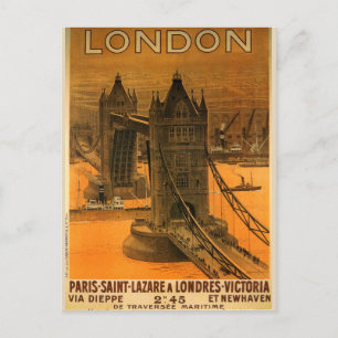 London Vintage Bridge Tower Postkarte