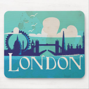 London Vintage-Reiseposter Mousepad