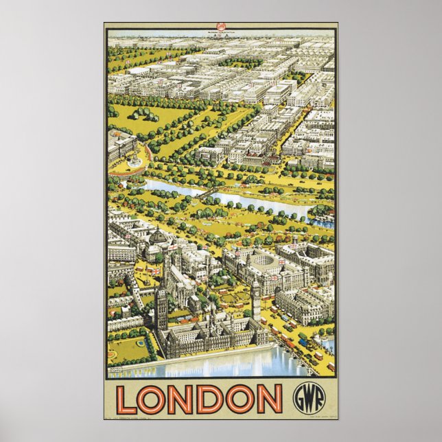 London Vintage Travel Poster (Vorne)