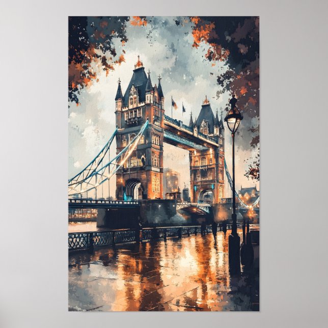 London Watercolor Travel Print Poster (Vorne)