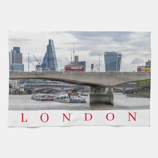 London Waterloo Bridge Teetuch Geschirrtuch (Horizontal)