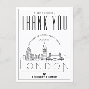 London Wedding   Danke, dass du gekommen bist! Postkarte