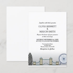 London Wedding Invitation UK England Einladung