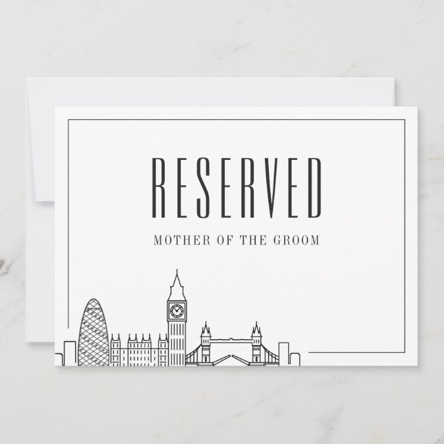 London Wedding | Sehenswürdigkeiten Unterschrift Einladung (Vorderseite)