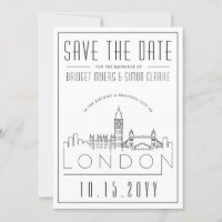 London Wedding | Stilisierte Skyline Save the Date