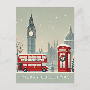 London Weihnachten   Big Ben & Festliches London Postkarte