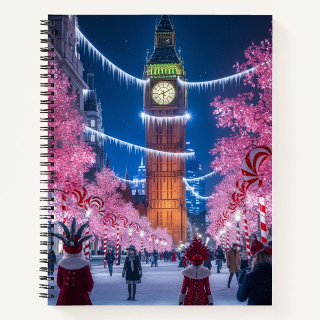 London Weihnachts Notizbuch (Vorderseite)