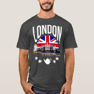 London Weißer Text T-Shirt