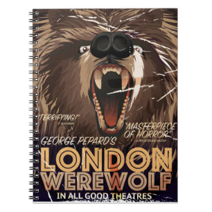 London Werewolf Vintag Movie Poster Notizblock