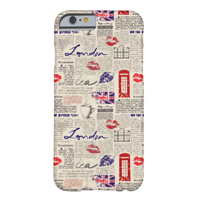 London-Zeitungs-Muster Case-Mate iPhone Hülle (Rückseite)