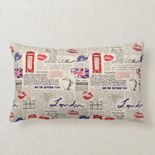 London-Zeitungs-Muster Lendenkissen