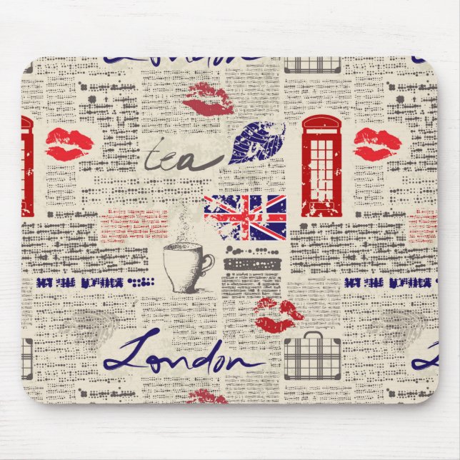London-Zeitungs-Muster Mousepad (Vorne)