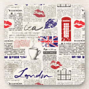 London-Zeitungs-Muster Untersetzer