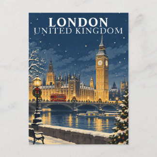 London zu Weihnachten Vintage-Reise Postkarte