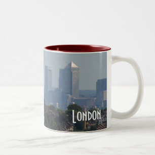LondonCityscape - zitronengelbes Kai-Foto Zweifarbige Tasse