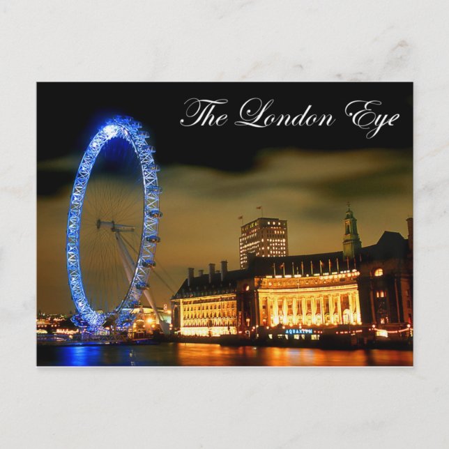 Londoner Auge in der Nacht Postkarte (Vorderseite)