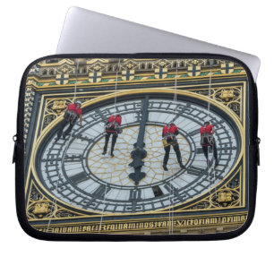 Londoner Big Ben-Reiniger zeigen Notebook-Gehäuse  Laptopschutzhülle