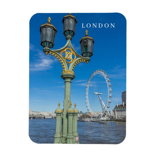 Londoner Blick vom Westminster Bridge Kühlschrankm Magnet (Vertikal)