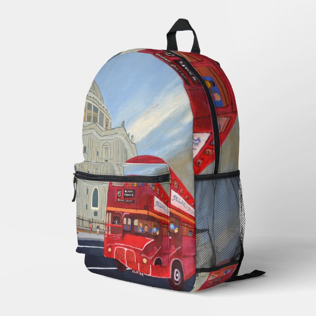 Londoner Bus-Rucksack Bedruckter Rucksack (Rückseitige Ecke Rechts)