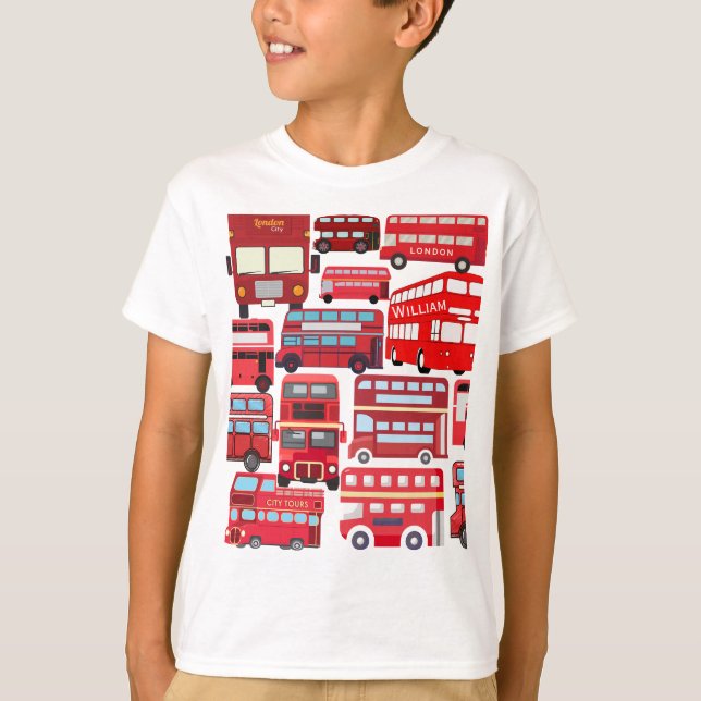 Londoner Busse/rote Busse T-Shirt (Vorderseite)