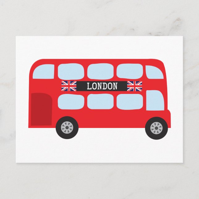 Londoner Doppeldeckerbus Postkarte (Vorderseite)