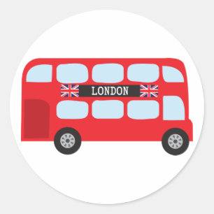 Londoner Doppeldeckerbus Runder Aufkleber