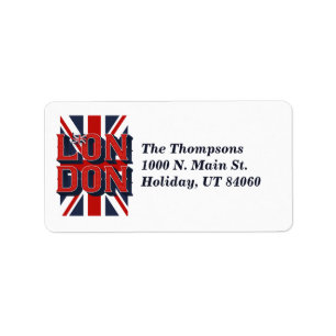 Londoner Flagge / Mailing Labels Adressaufkleber