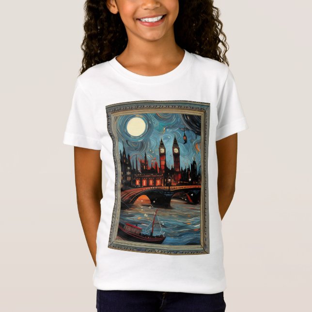 Londoner Gemälde in Vintagen gerahmten T-Shirt (Vorderseite)