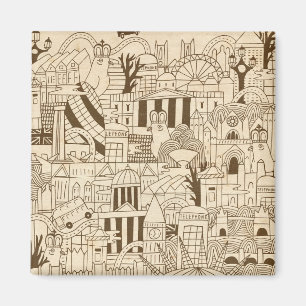 Londoner Hand auf altes Papier gezeichnet Magnet