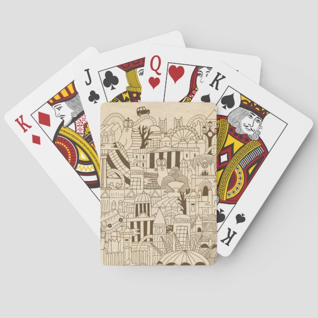 Londoner Hand auf altes Papier gezeichnet Spielkarten (Rückseite)