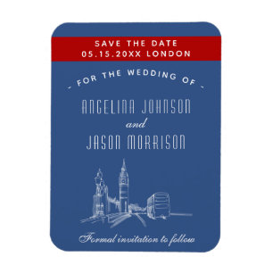 Londoner Hochzeit rettet das Datum der Einladung Magnet
