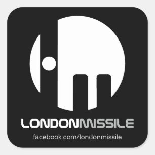 Londoner Raketenabkleber Quadratischer Aufkleber